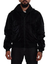 Dolce & Gabbana Black Nylon Hooded Full Zip Bomber Jacket -   -  Dolce & Gabbana.